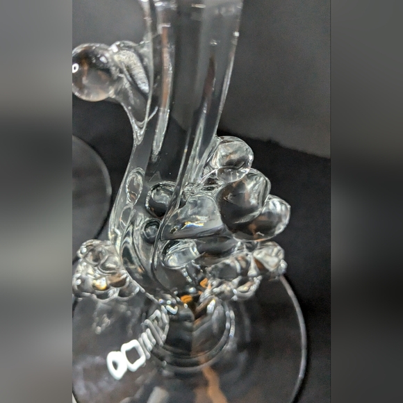 Vintage Heisey Glass 10" Candlesticks Grape Cluster #1445 Crystal Set Of 2 - Picture 4 of 8